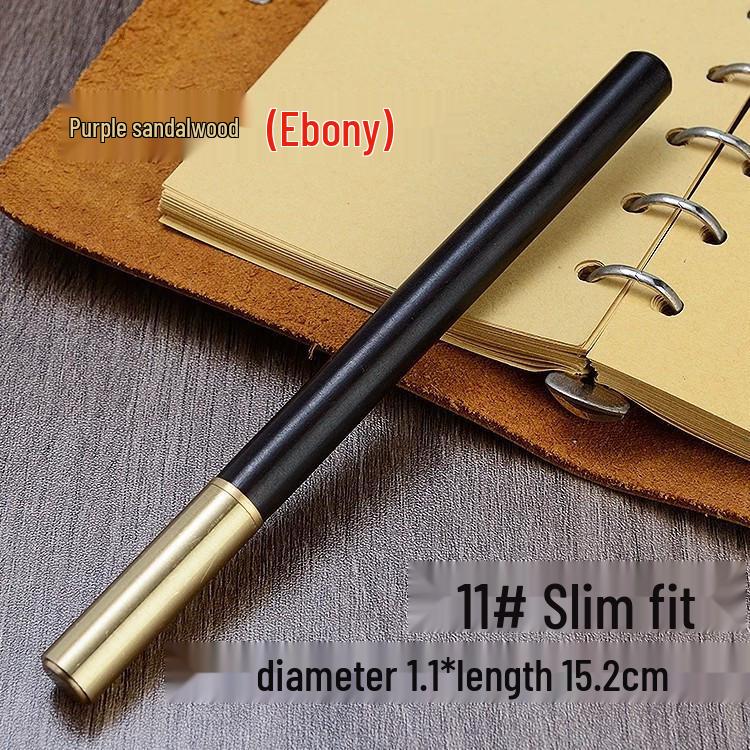 Rosewood Signature Business Pen - Sandalwood & Brass Metal Gel Ballpoint, Customizable Logo