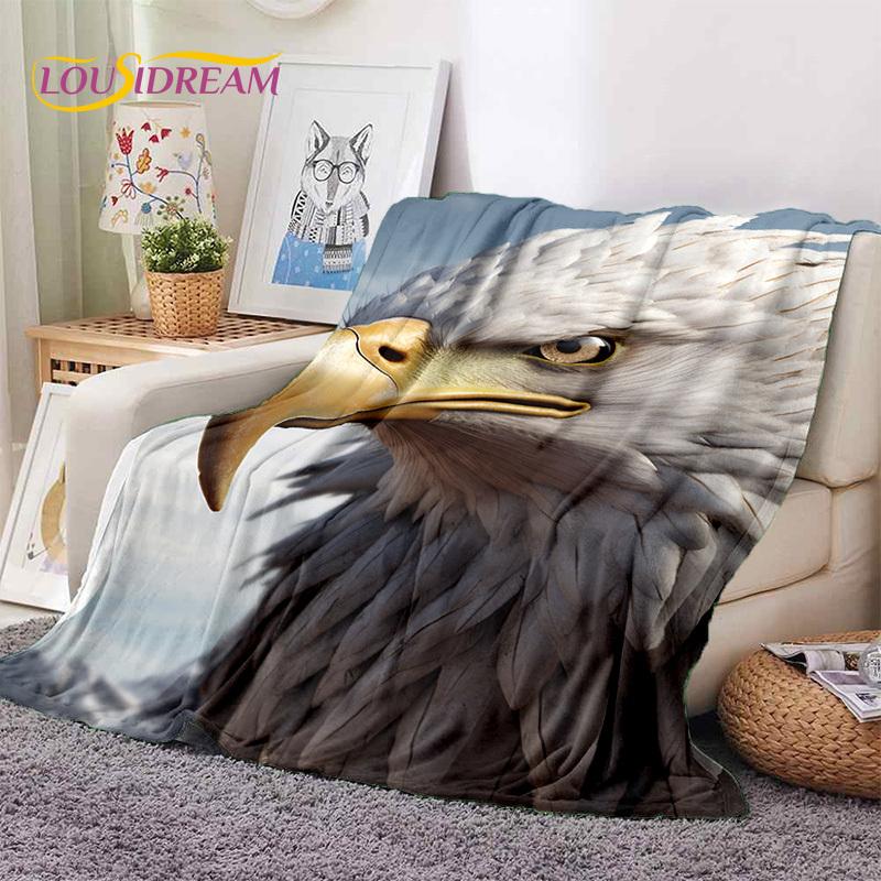 3D Cute Owl Eagle Birds Cartoon HD Soft Flannel Blankets,Throw Blanket Comfortable Blanket for Picnic Beds Home Bedroom Kid Gift