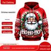 3D Printed Santa Claus Hoodie: Casual Loose-Fit Long Sleeve for Autumn & Winter