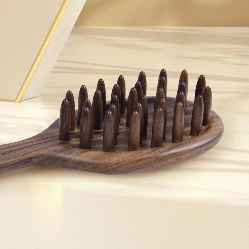 Tan Mujiang Solid Wood Gua Sha Massage Comb