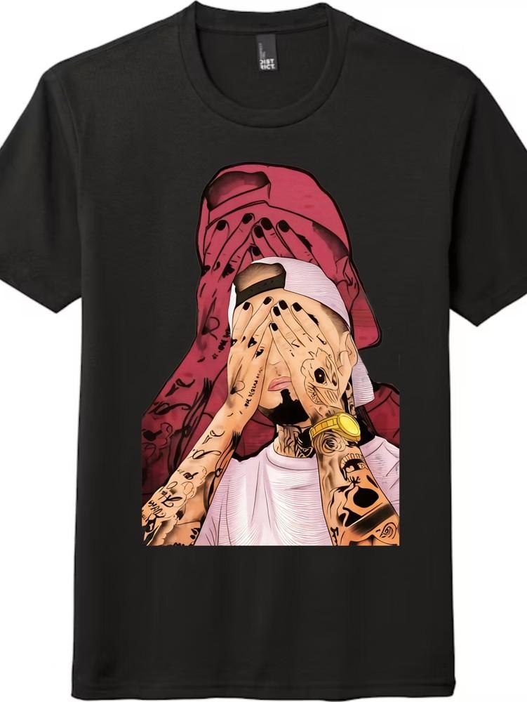 

Tattooed Urban Style T-Shirt Unisex Casual Streetwear for Hip-Hop Enthusiasts XL