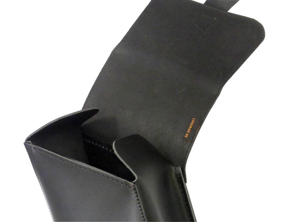 LONGRIDE Single Side Swingarm Bag for Harley Dyna CUS283 (Black Leather)