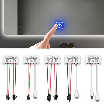 12V 5A Bathroom Mirror LED Dimmer Switch Capacitive CCT Adjustable Touch Sensor Switch For Mirror Light Backlight Decoration