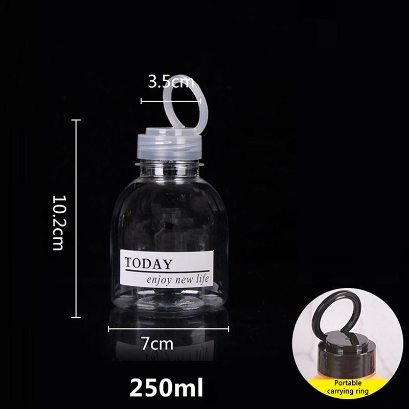 

Пустые герметичные прозрачные пластиковые бутылки для сока - Идеально с крышкой с кольцом для смузи, молока, домашней уличной посуды