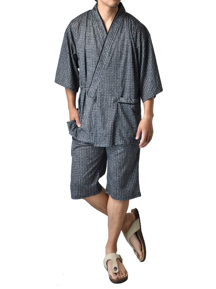 

Jinbei Sweat Absorbent Quick Drying Yukata Easy Easy Room Wear Hybrid Jinbei C4R LL Japanese 4 Navy Series [Aruge] Mens / /