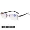 2 Pair New   Women Rimless Reading Glasses Anti Blue Light Bifocal Far Near Magnification Eyewear Presbyopic Glasses +10.5 +2