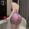 Fun Underwear, Sexy Antique Disc-buckled Cheongsam Uniform, Pure Desire To Avoid Pajamas, Deep Chest Skirt, Transparent Straps