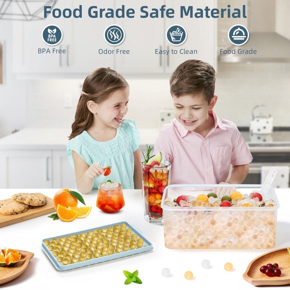 SIlicone Mini Ice Cube Trays Easy Twist Release Free of BPA Ice Block Mold Dishwasher Safe Reusable Round Ice Cube Trays