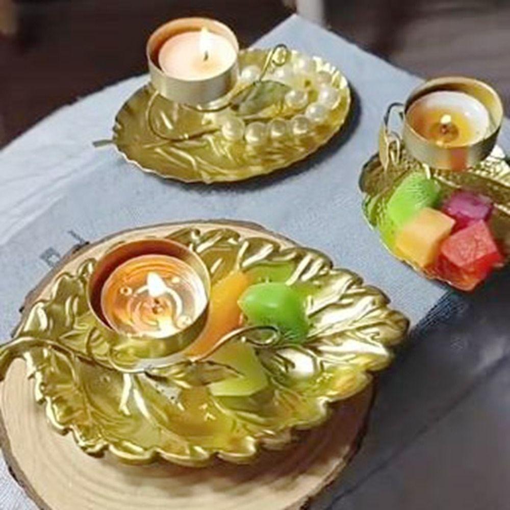 

Подсвечник из золота ручной работы, поднос для хранения конфет и фруктов, винтажный рельефный металлический подсвечник, канцелярские принадлежности Style C