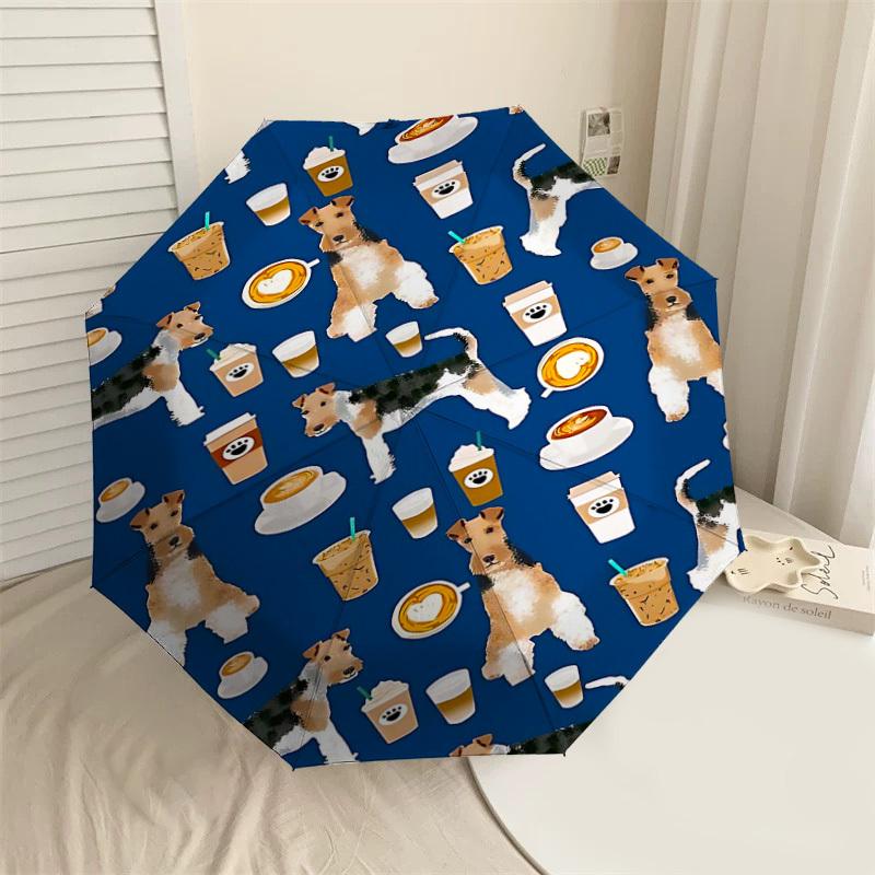 

1PC Dog Coffee Umbrella-8-Rib Reinforced, Automatic Open, Lightweight & Durable, Fashion Accessory for Outdoor-L0381