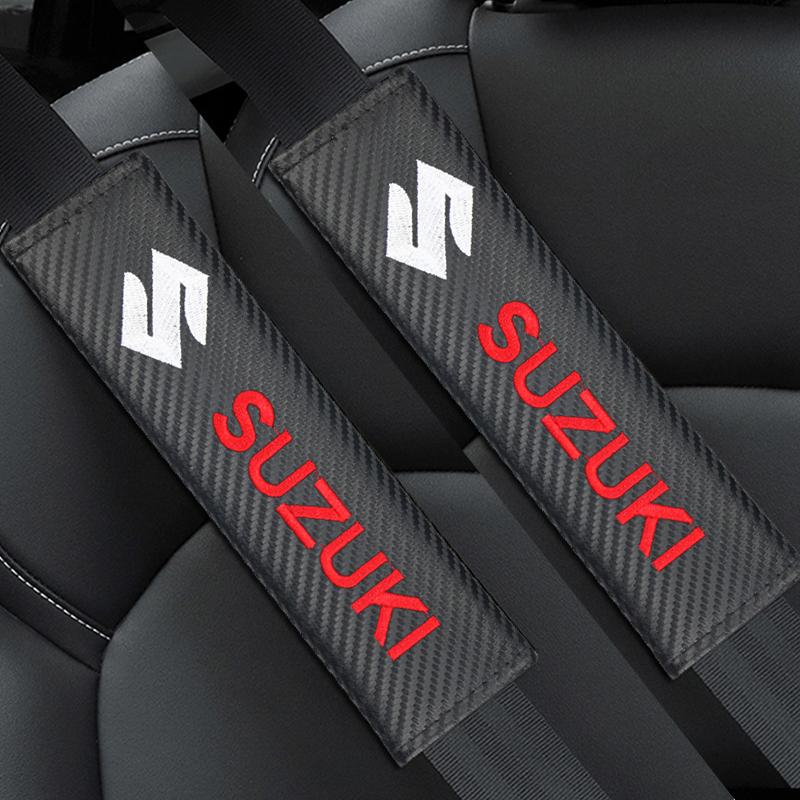 Car Accessories Carbon Fiber Seat Belt Shoulder Cover Breathable Protection Seat Belt For Suzuki Grand Vitara Swift Alto Jimny