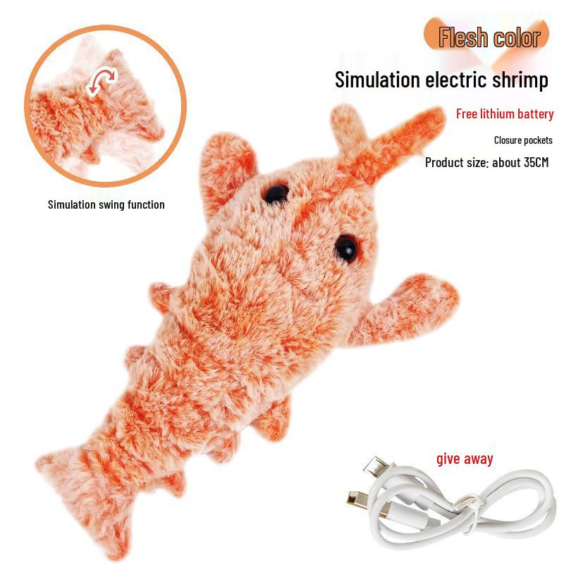 Electric Bouncing Shrimp & Lobster Pet Toy - USB Rechargeable Teaser for Cats & Dogs