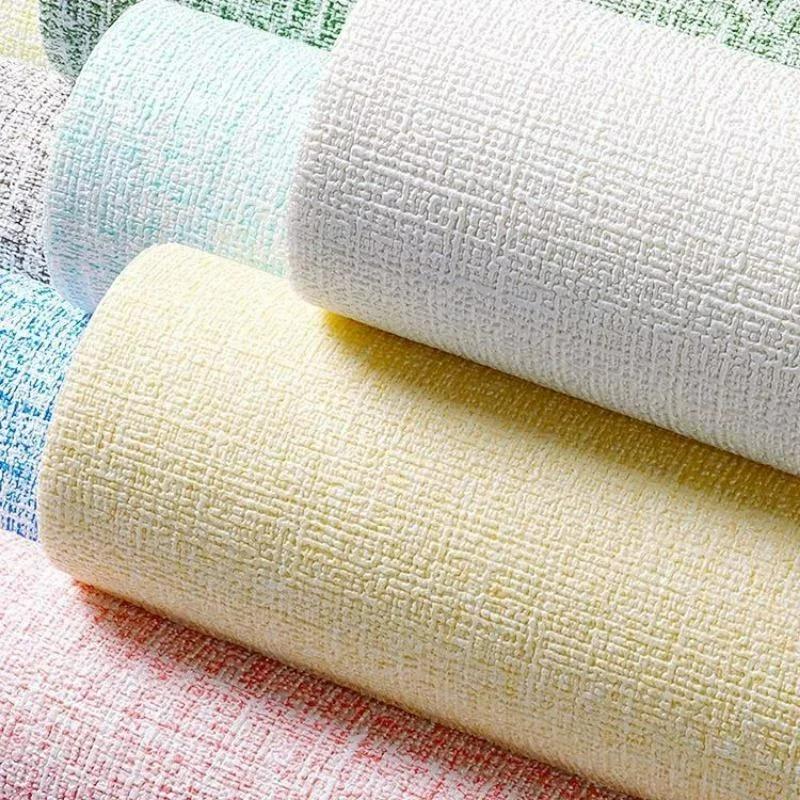 3D DIY Renovation Wall Stickers Thicken Waterproof Mildew Proof Self-adhesive Insulation Wallpaper Linen Plain Color Stickers