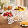 Bicycle Model Dessert Stand White Plastic Display Rack Decorations Fruit Plate  Living Room
