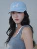 Olinkeompeulliteu Argyle Stripe Denim Pillbox Cap (Light Blue)