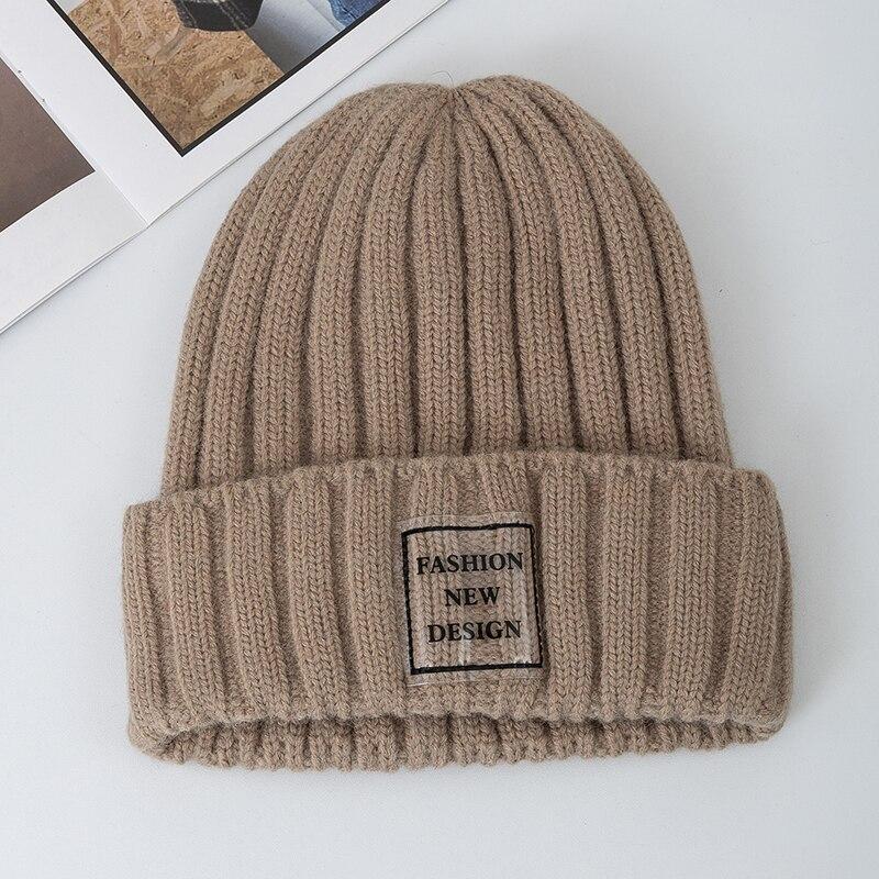 Nové Dámské Zimní Čepice Móda Teplý Kpop Steeetwear Čepice Čepice Dámské Ležérní Transparentní Štítek Zimní Pletené čepice