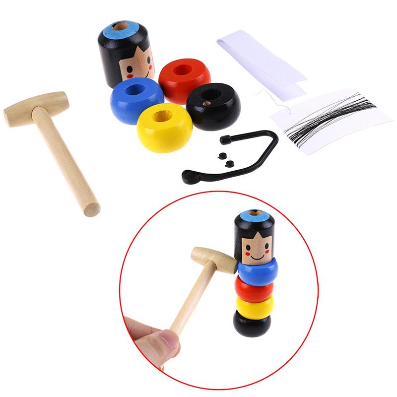 1Set Immortal Daruma Unbreakable Wooden Man Magic Toy Fun Toy Accessory