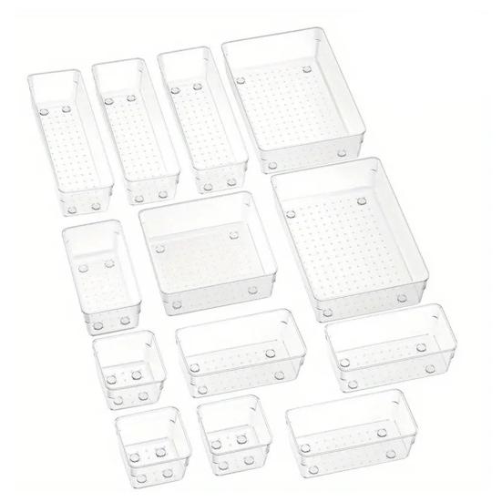 

Набор органайзеров для ящиков, большая вместимость, многоцелевой прозрачный ящик для хранения, органайзер для туалетного столика с косметикой A