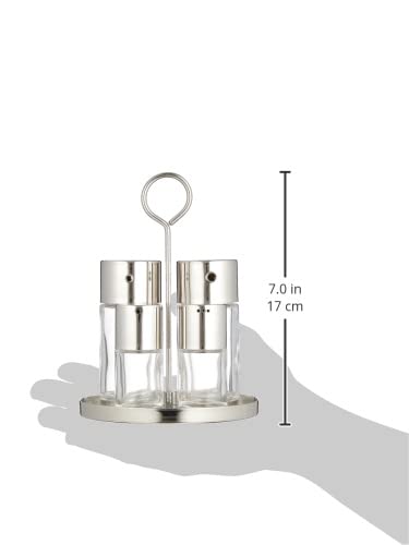 Emtaka 4-Piece Seasoning Container Set with Stainless Steel Lid, Caster Set, Round Tray, Glass, Smart Design, Made in Japan, ETK-4547