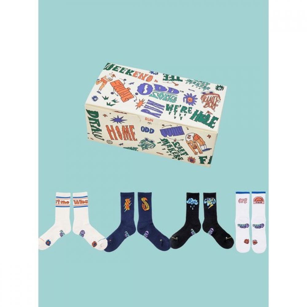 Coolmax Odd Socks Running Crew Socks B 4 Pack