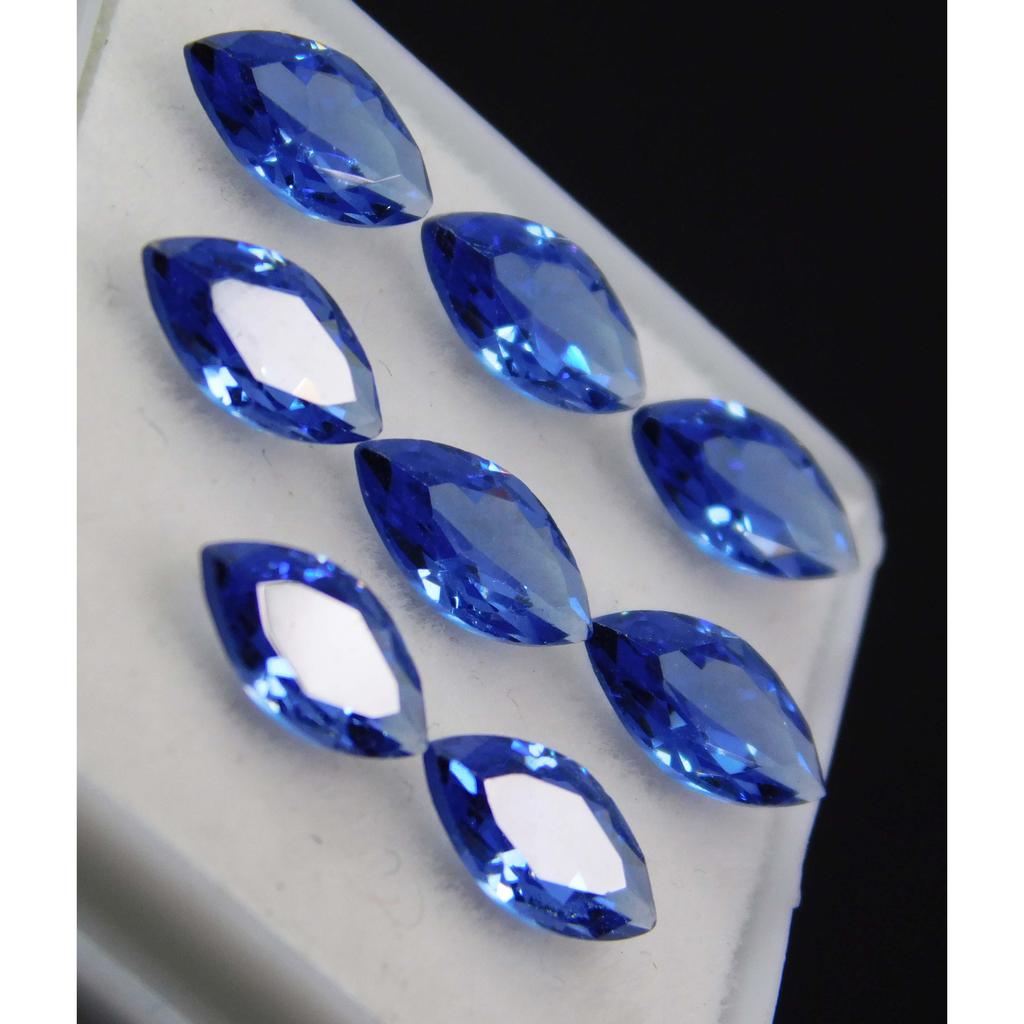 8 PCS Natural Blue Sapphire 4-6 Ct Marquise 7x5 Mm Loose Gemstone Lot CERTIFIED MULTTIQ124