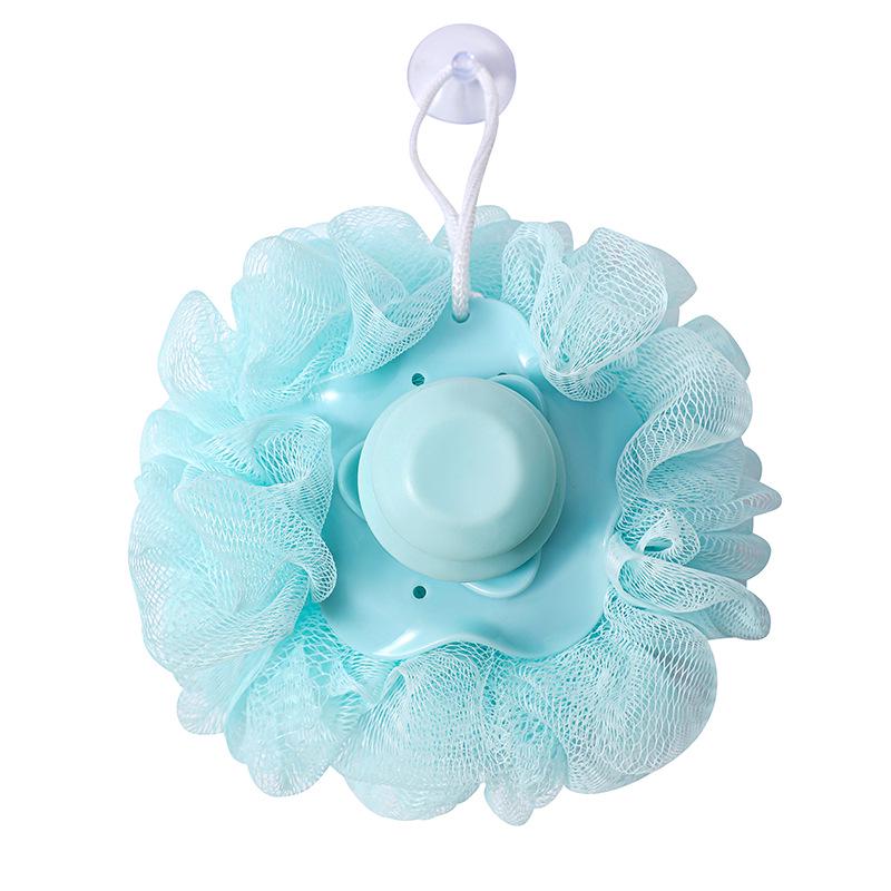

Automatic Liquid Dispensing Bath Flower: Super Soft, Durable Bath Ball for Gentle Body Scrub and Mud Removal синий