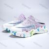 Fashion Large Size Women's Shoes Summer Fashion Fly Weave Slip On Half Slippers Comfortable Height Increase Mesh Breathable Casual Shoes
