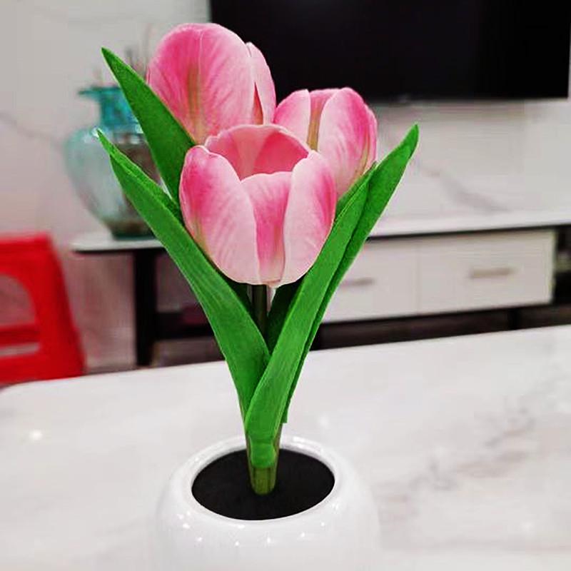 LED Tulip Night Light: Simulation Bouquet Lamp for Bedroom Decor