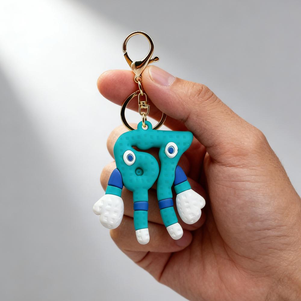 Steal A Brainrot No. 67 Keychain Anime Cartoon Hat Monkey Blue 67 Italian Brainrot Keyring Birthday Christmas New Year Gifts