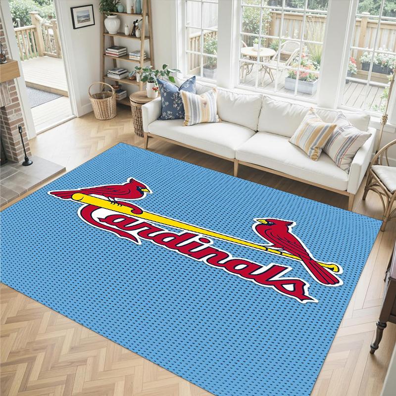 St. Louis Cardinals Design Crystal Velvet Carpet Cozy Non?Slip Printed Rug For Bedroom Living Room Entrance