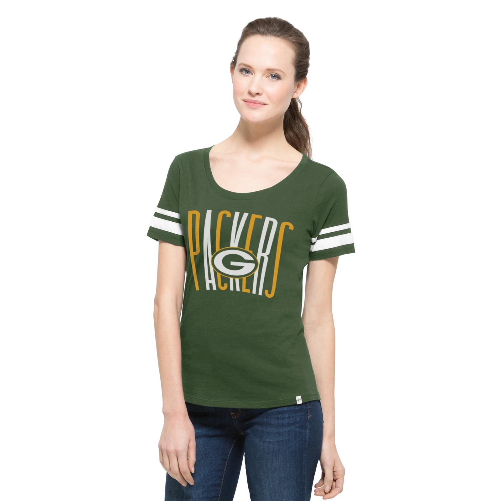 Green Bay Packers Halfback Scoopneck Women s Bottle Green Shirt XL