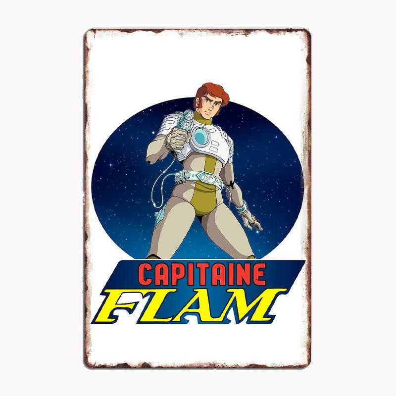 

Capitaine Flam Captain Future Metal Sign Poster Garage Room Decor Automobile Club Custom Tin Vintage Home Decor 20x30cm（7.8x11.8inch）