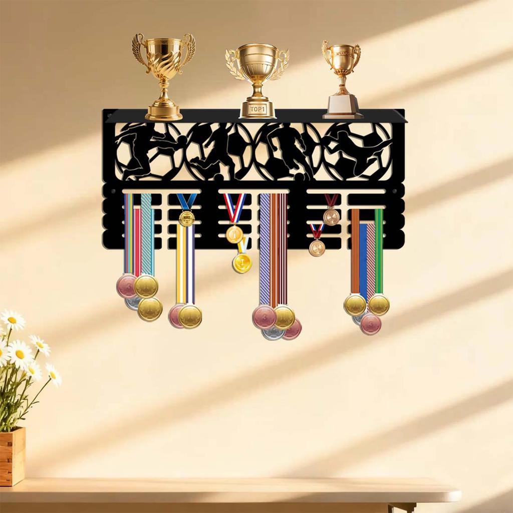 Hanger Wall Mount Display Rack with Hooks for Awards and Medals - Model JH26160
