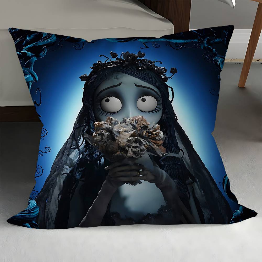 C-Corpse Bride Cartoon Personalized Picture Text Home Decorative Pillows Household Gifts 45x45cm