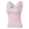 Women's Silk Warm Vest: Thickened Mulberry Silk, Brushed, Lace Top for Autumn/Winter