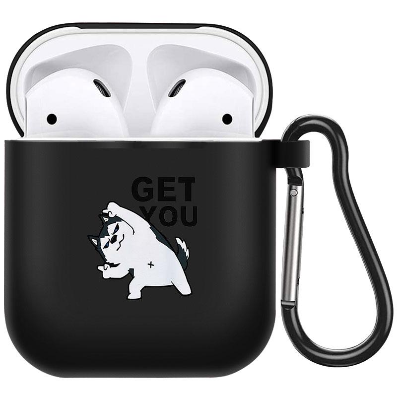 קריקטורה חמוד חיות מחמד כלב חתול בעל חיים ינשוף צמח פרחי אפל עבור אפל AirPods 2 3 כיסויי אוזניות חסינות זעזועים שחורות AirPods Pro Funds Cover