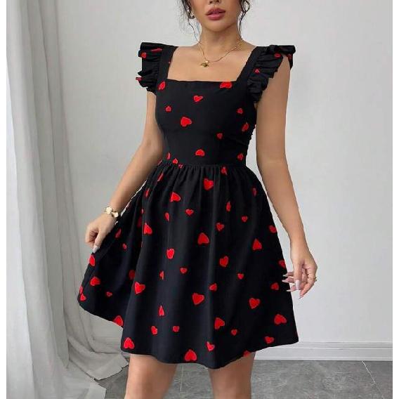 2026 Summer Leopard Print Lace-Up Backless Ruffle Hem Women s Dress S