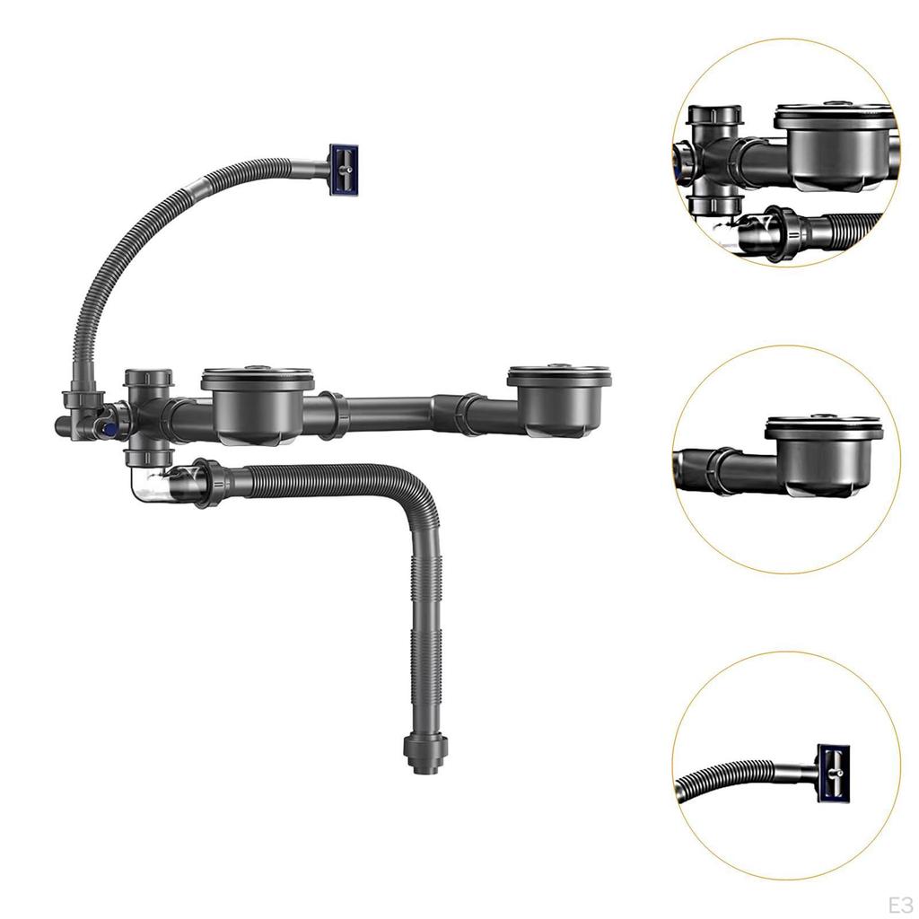 Abflussset für Badezimmerwaschbecken, Abflussrohr-Kit, Ersatzteilzubehör für Zuhause