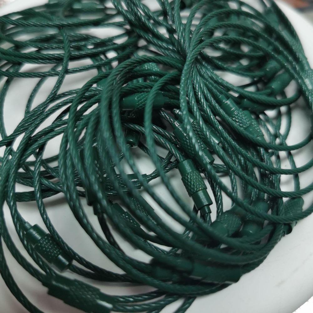 20PCS color paint wire rope 25 colors manufacturer wholesale key ring chain DIY tag cartoon key lanyard accessories