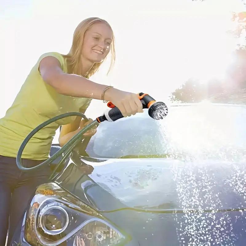 1 Stück Hochdruck-Wasserpistole - 8-Funktionen-Sprengkopf, Einstellbarer Wasserdruck für Garten & Autowäsche