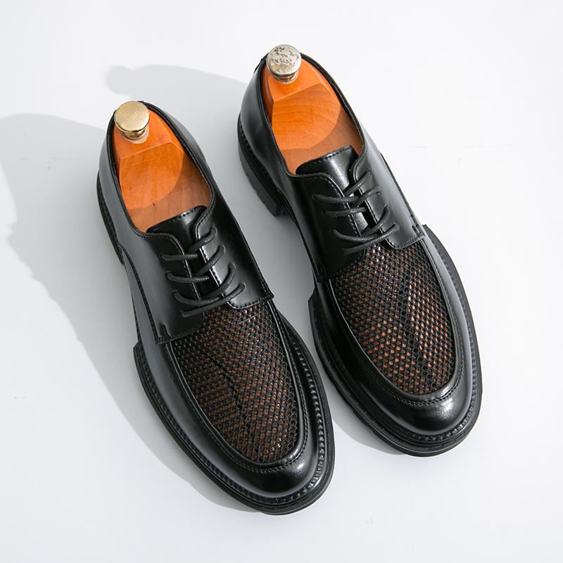 Fashion High End Fashionable Men's Business Shoes Straps Versatile Oxford Shoes Breathable British Style Men's Leather Casual Shoes