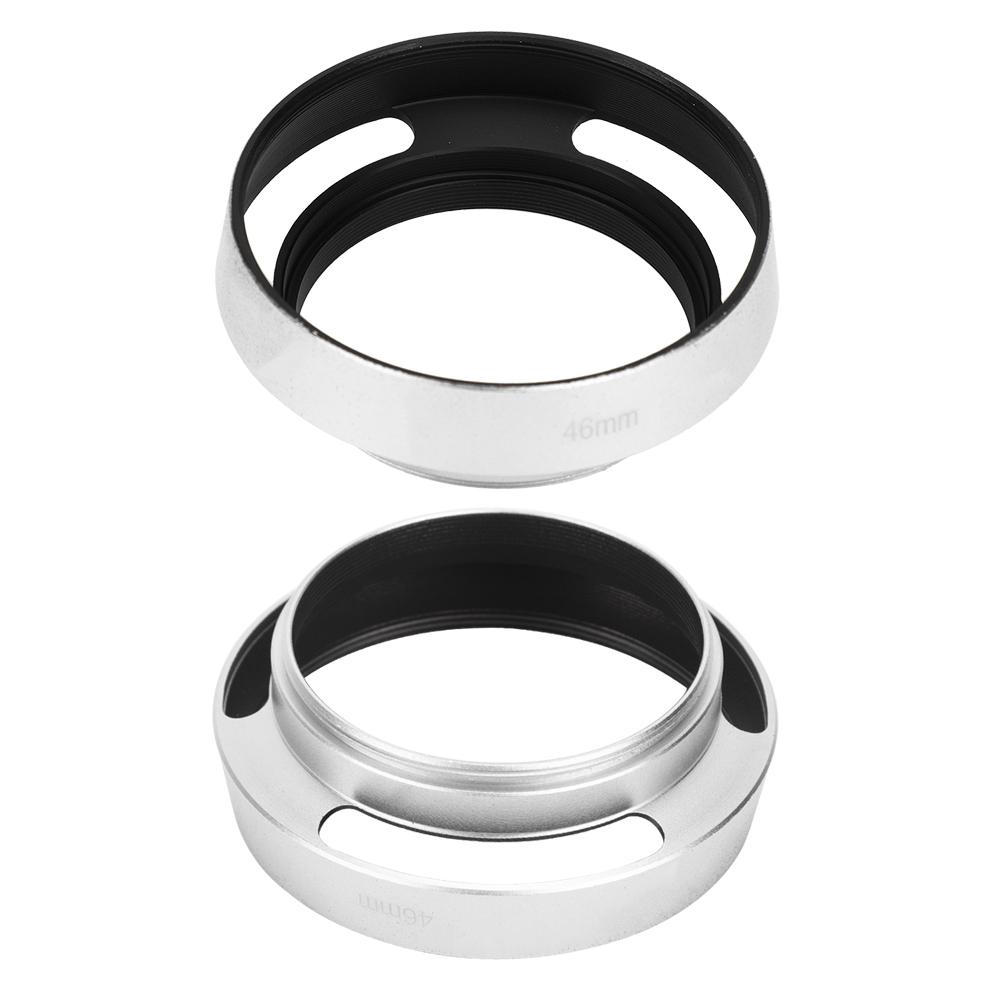 2 Stück Aluminiumlegierung Ausgehöhlte Gegenlichtblende 46 mm für Leica Kamera Silber