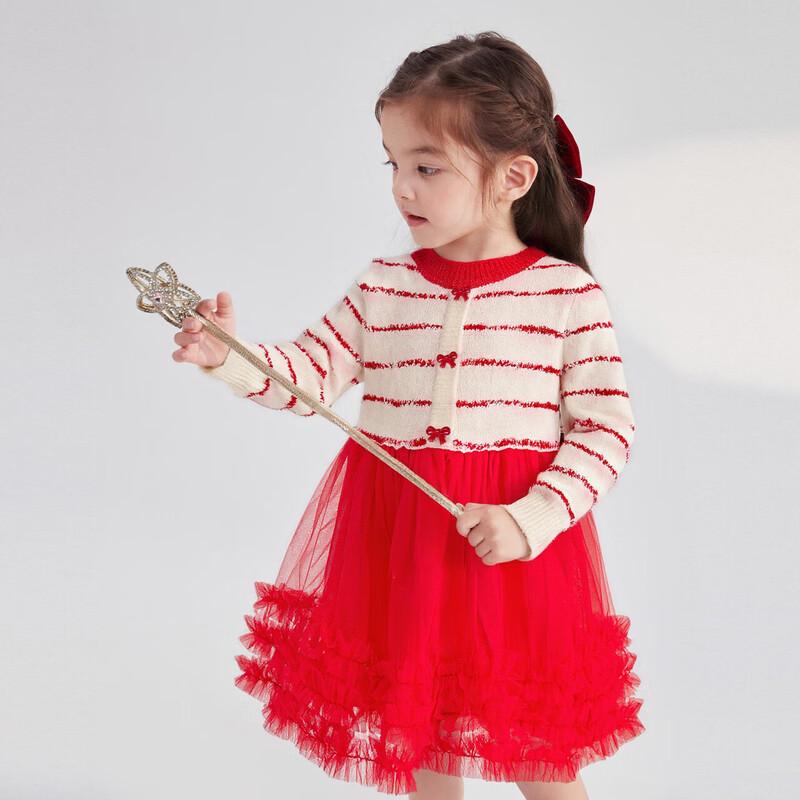 DEESHA Girls' Winter Princess Dress with 3D Bow