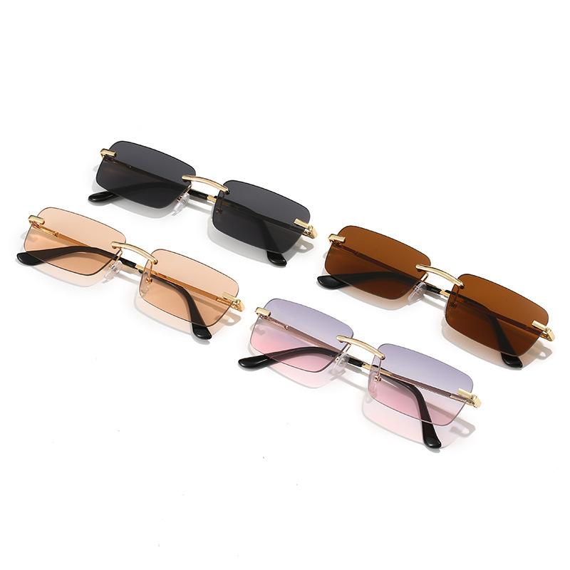 Rimless Sunglasses Women'S Square Small Frame Ocean Piece Spring Leg Sunglasses Trend Street Glasses