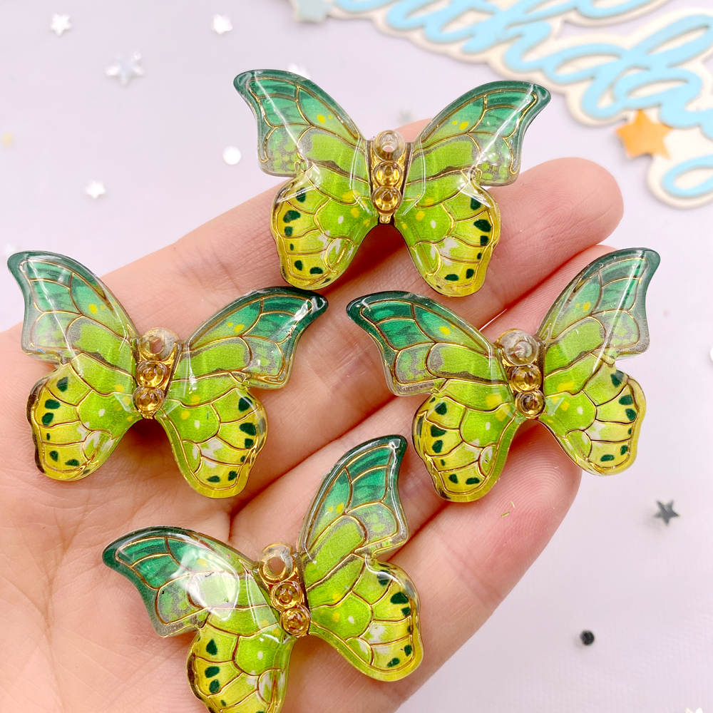 10pcs Shiny Colorful Beautiful Butterfly Figurine Flatback Rhinestone 1 Hole Bead DIY Wedding Decor Scrapbook Jewelry Crafts