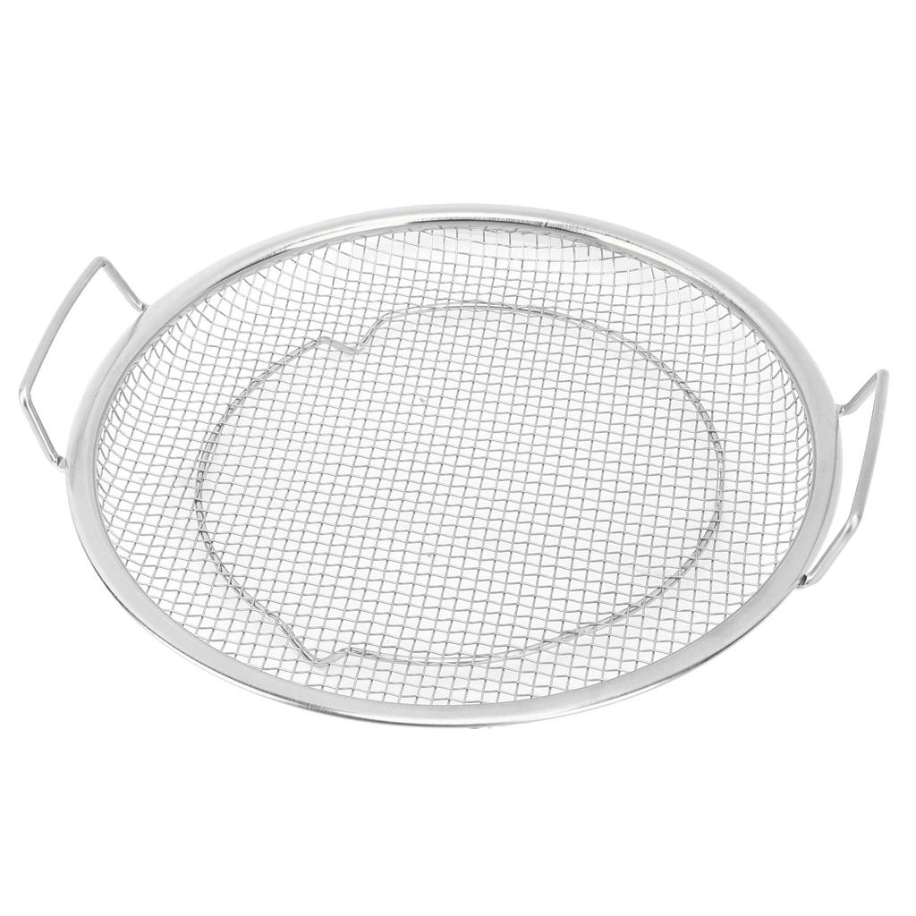 Stainless Steel Fruit Basket Double Handles Metal Mesh Drain Round Tray for Snacks Fruits Vegetables