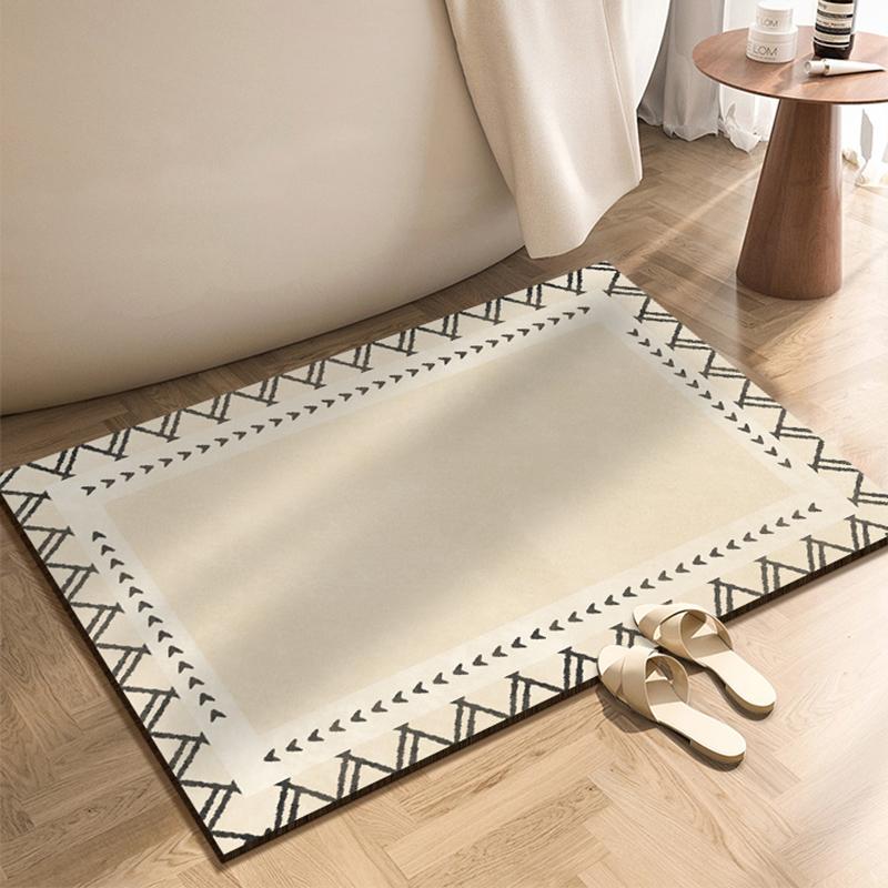 Ins Style Diotomite Bath Floor Mat Absorbent Bathroom Carpet Anti Slip Quick Dry Rugs Shower Toilet Pad Doormat Washable