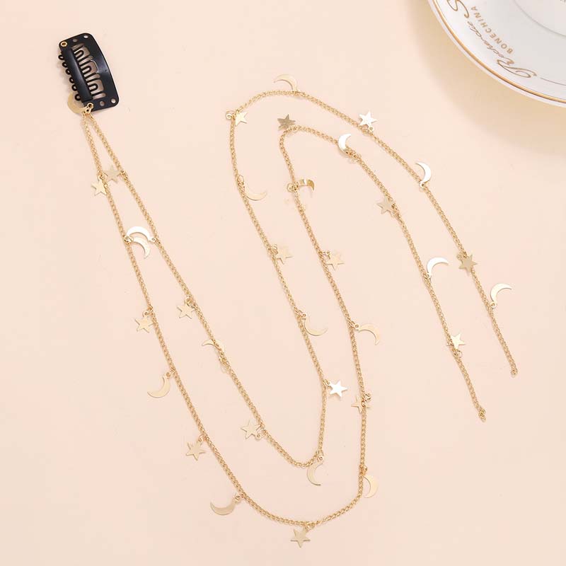 Catena per Capelli Vintage Color Oro per Donne Tendenza Frangia Metallica Fascia Intrecciata Accessori per Capelli Coda di Cavallo Copricapo da Matrimonio