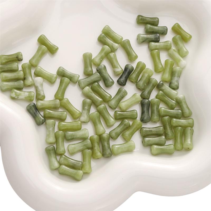 

5 шт./пакет натуральный камень и цветной бамбуковый узел бусины DIY браслет ожерелье серьги ювелирные изделия аксессуары 5x12mm 5pcs/bag