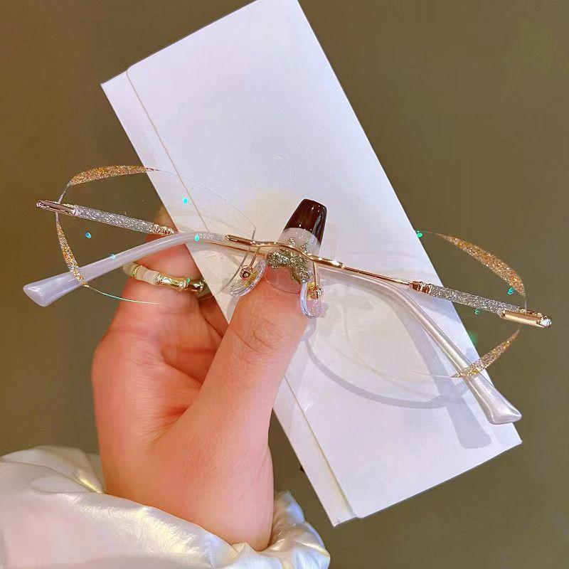 Women's Anti-Blue Light Diamond-Cut Rimless Reading Glasses